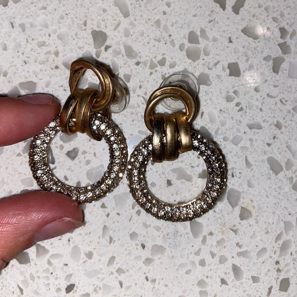 Gold and Studded Earrings. Medium/Small - Picture 2 of 2